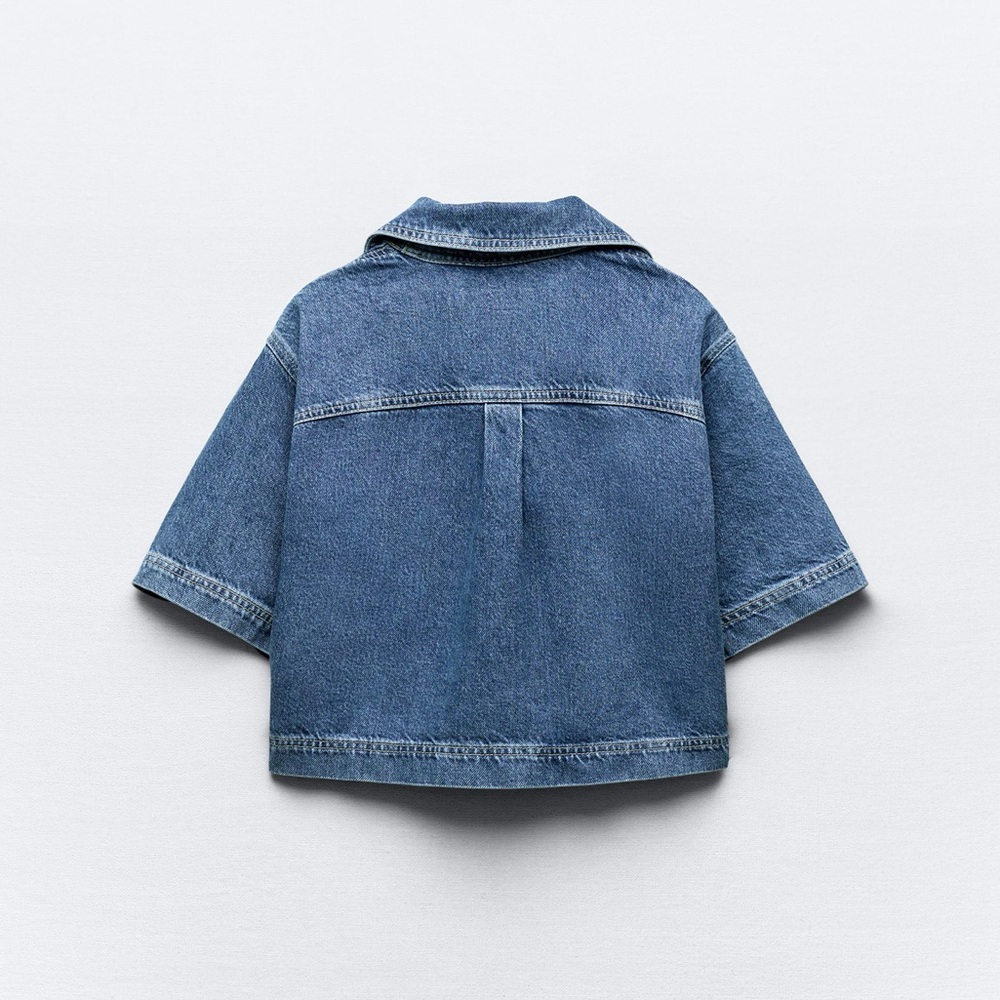 Zara Z1975 CROPPED DENIM SHIRT - Picture 4 of 7